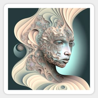 A Fractal Pattern of A Beautiful Woman Sticker